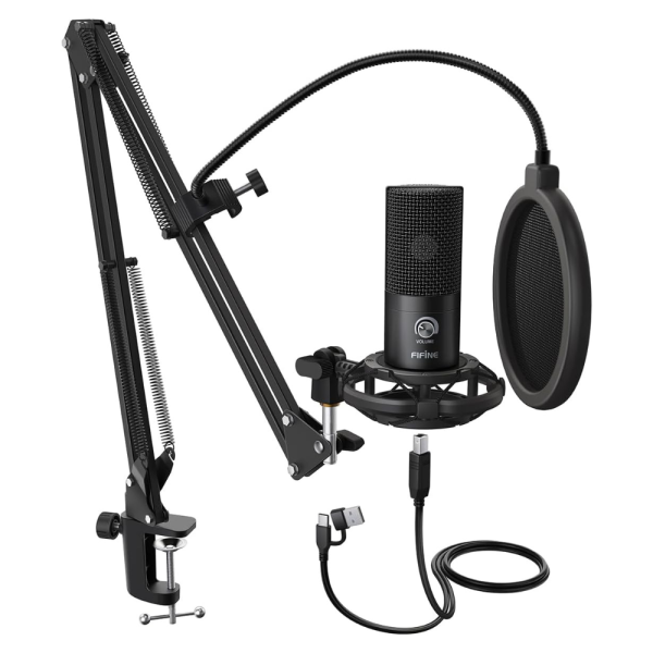 FIFINE Studio Condenser USB Microphone Computer PC Microphone Kit