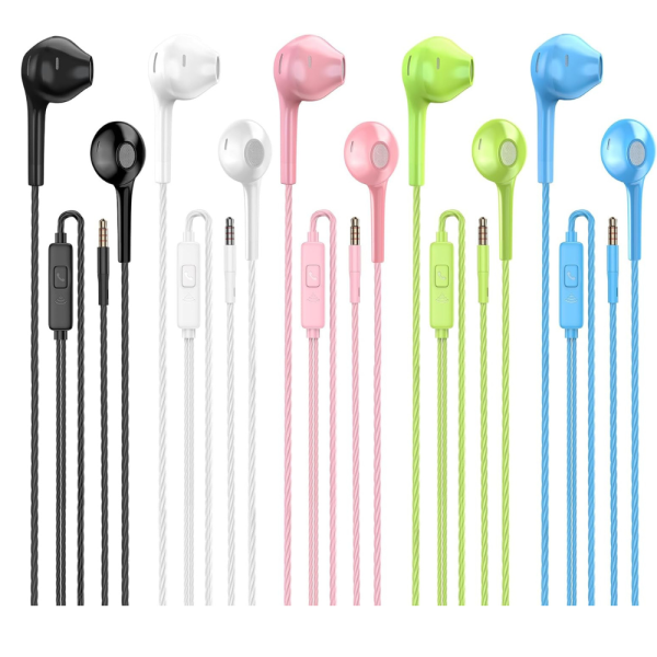 Earbuds Headphones with Microphone Pack of 5