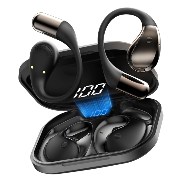 Open-Ear Headphones, Bluetooth 6.0 Wireless Earbuds Powerful Sound
