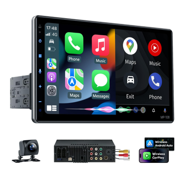 PLZ 10.1" Wireless Single Din Car Radio Stereo